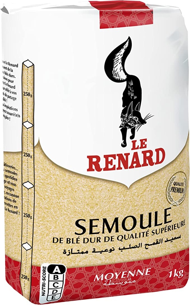 SEMOULE MOYENNE LE RENARD 1KG X10