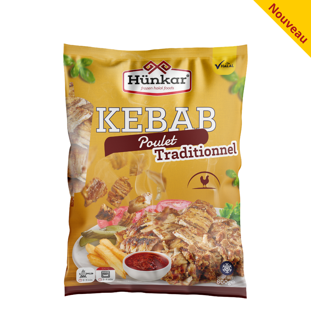 LAMELLES DE KEBAB POULET TRADITIONNEL HUNKAR 800G X8