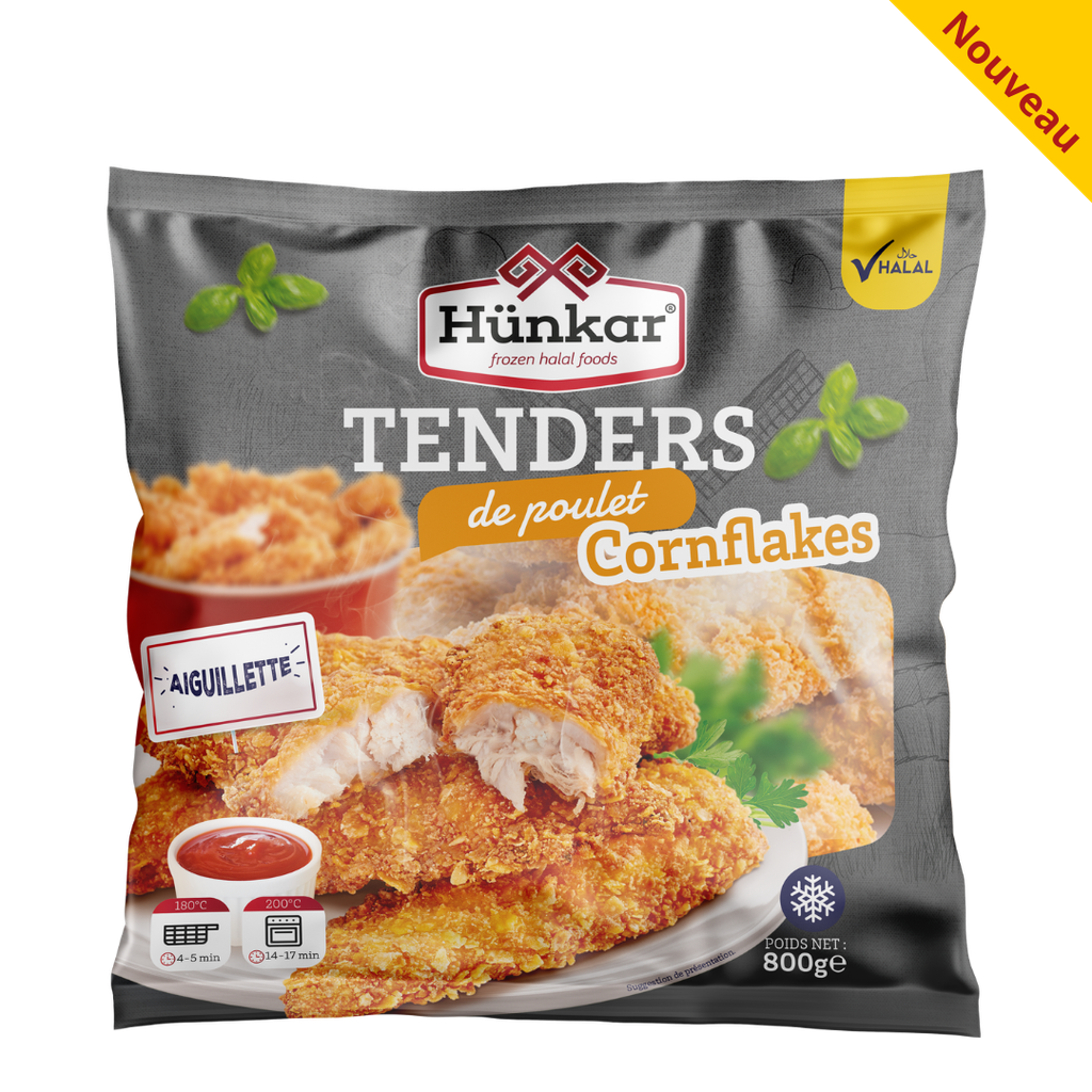 TENDERS POULET CORNFLAKES 800G HUNKAR X10